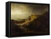 Landscape with the Baptism of the Eunuch-Rembrandt van Rijn-Framed Stretched Canvas