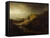 Landscape with the Baptism of the Eunuch-Rembrandt van Rijn-Framed Stretched Canvas