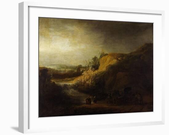 Landscape with the Baptism of the Eunuch-Rembrandt van Rijn-Framed Giclee Print