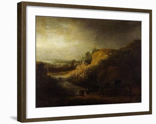 Landscape with the Baptism of the Eunuch-Rembrandt van Rijn-Framed Giclee Print