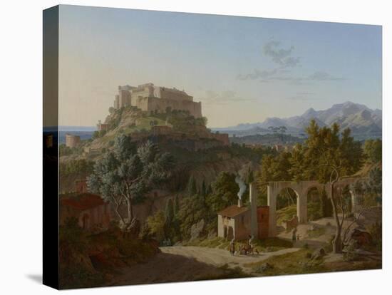 Landscape with the Castle of Massa di Carrara, 1827-Leo Von Klenze-Stretched Canvas