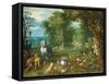 Landscape with the Creation of Eve-Mar Brueghel the Elder-Framed Stretched Canvas