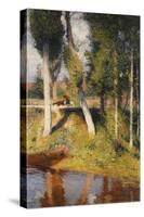 Landscape with the Edge of a River, Paysage au Bord de la Riviere-Henri Martin-Stretched Canvas