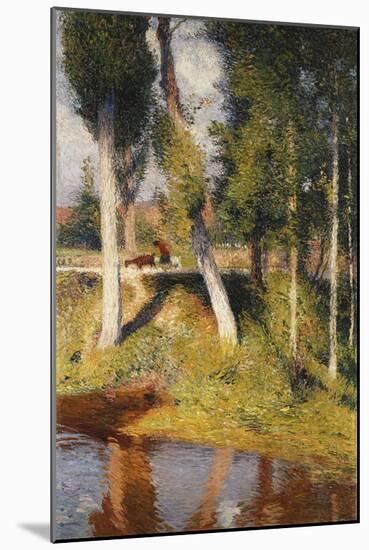 Landscape with the Edge of a River, Paysage au Bord de la Riviere-Henri Martin-Mounted Giclee Print