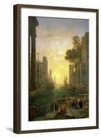 Landscape With the Embarkment of Saint Paula Romana In Ostia, 1639-1640-Claude Lorraine-Framed Giclee Print