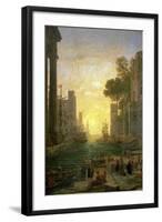 Landscape With the Embarkment of Saint Paula Romana In Ostia, 1639-1640-Claude Lorraine-Framed Giclee Print