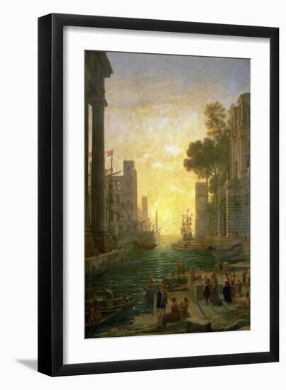 Landscape With the Embarkment of Saint Paula Romana In Ostia, 1639-1640-Claude Lorraine-Framed Giclee Print