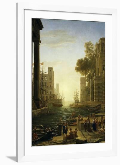 Landscape with the Embarkment of Saint Paula Romana in Ostia, 1639-1640-Claude Lorraine-Framed Giclee Print