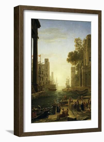 Landscape with the Embarkment of Saint Paula Romana in Ostia, 1639-1640-Claude Lorraine-Framed Giclee Print