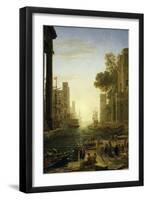 Landscape with the Embarkment of Saint Paula Romana in Ostia, 1639-1640-Claude Lorraine-Framed Giclee Print