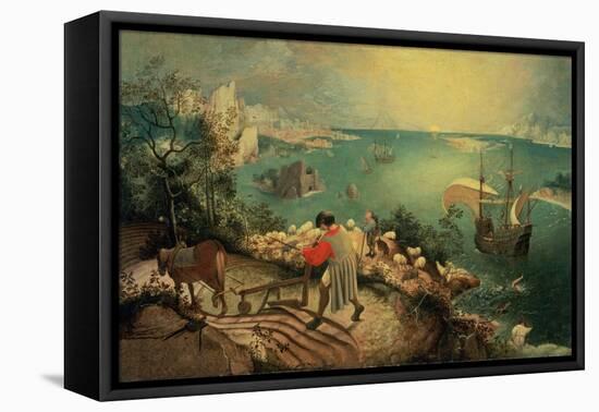 Landscape with the Fall of Icarus, about 1558-Pieter Bruegel the Elder-Framed Stretched Canvas