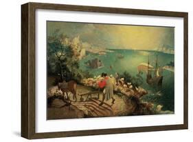 Landscape with the Fall of Icarus, about 1558-Pieter Bruegel the Elder-Framed Giclee Print