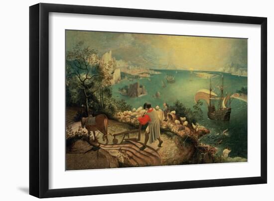 Landscape with the Fall of Icarus, about 1558-Pieter Bruegel the Elder-Framed Giclee Print