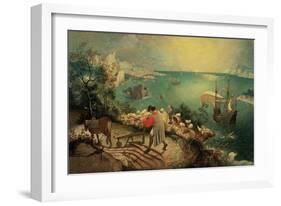 Landscape with the Fall of Icarus, about 1558-Pieter Bruegel the Elder-Framed Giclee Print