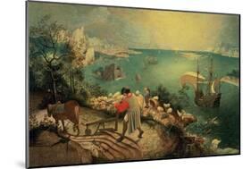 Landscape with the Fall of Icarus, about 1558-Pieter Bruegel the Elder-Mounted Giclee Print