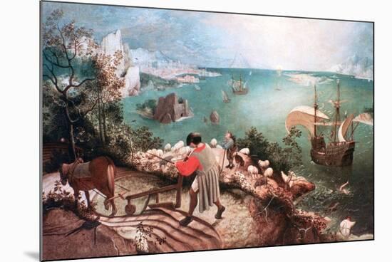 Landscape with the Fall of Icarus, C1555-Pieter Bruegel the Elder-Mounted Giclee Print