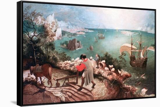 Landscape with the Fall of Icarus, C1555-Pieter Bruegel the Elder-Framed Stretched Canvas