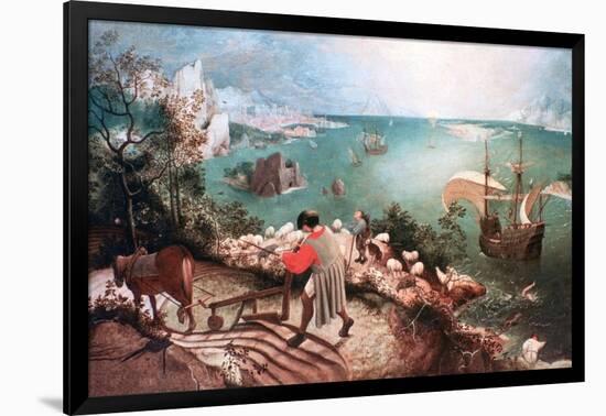 Landscape with the Fall of Icarus, C1555-Pieter Bruegel the Elder-Framed Giclee Print