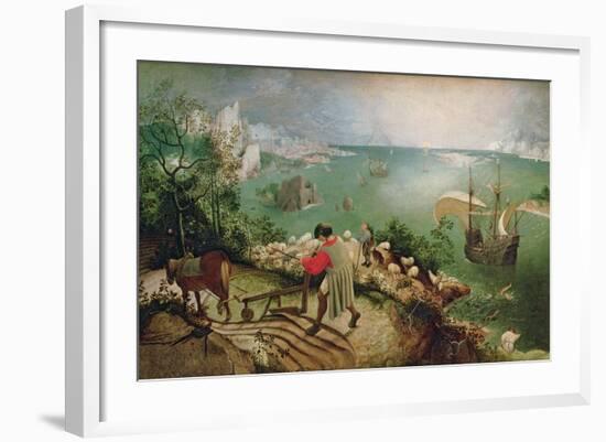 Landscape with the Fall of Icarus, circa 1555-Pieter Bruegel the Elder-Framed Giclee Print