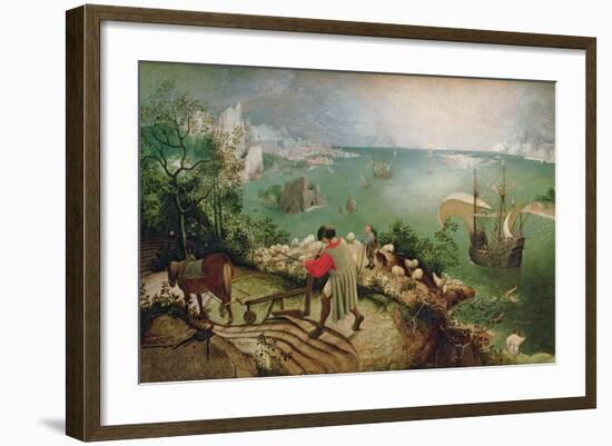 Landscape with the Fall of Icarus, circa 1555-Pieter Bruegel the Elder-Framed Giclee Print