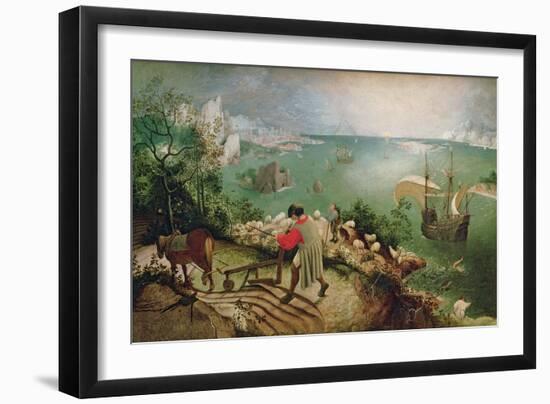 Landscape with the Fall of Icarus, circa 1555-Pieter Bruegel the Elder-Framed Giclee Print