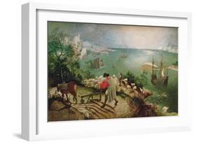 Landscape with the Fall of Icarus, circa 1555-Pieter Bruegel the Elder-Framed Giclee Print