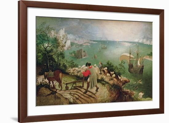 Landscape with the Fall of Icarus, circa 1555-Pieter Bruegel the Elder-Framed Giclee Print