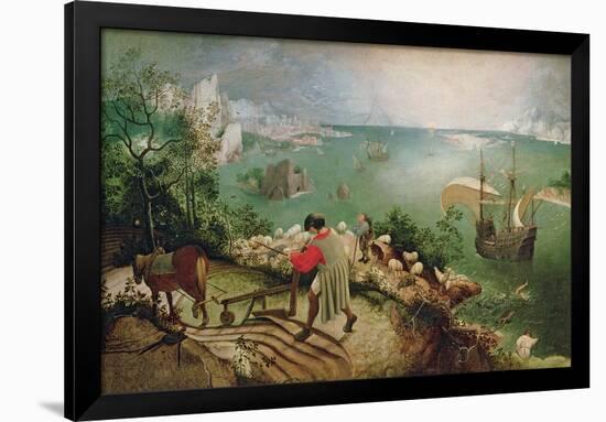 Landscape with the Fall of Icarus, circa 1555-Pieter Bruegel the Elder-Framed Giclee Print