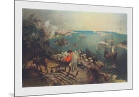 Landscape with the Fall of Ikarus-Pieter Bruegel the Elder-Mounted Collectable Print