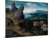 Landscape with the Flight into Egypt, 1516-17 (Oil on Wood)-Joachim Patinir-Mounted Giclee Print