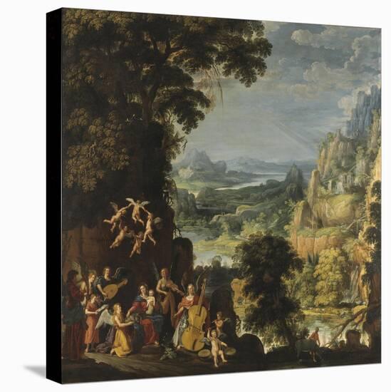 Landscape with the flight into Egypt, c.1610-40-David The Elder Teniers-Stretched Canvas