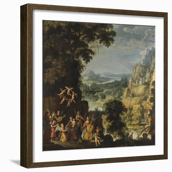 Landscape with the flight into Egypt, c.1610-40-David The Elder Teniers-Framed Giclee Print