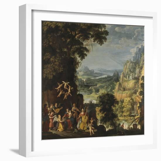 Landscape with the flight into Egypt, c.1610-40-David The Elder Teniers-Framed Giclee Print