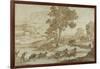 Landscape with the Journey of Jacob-Claude Lorraine-Framed Giclee Print