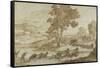 Landscape with the Journey of Jacob-Claude Lorraine-Framed Stretched Canvas