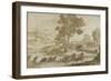 Landscape with the Journey of Jacob-Claude Lorraine-Framed Giclee Print