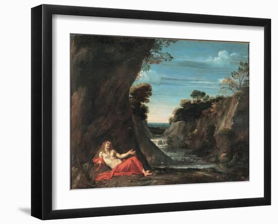 Landscape with the Penitent Magdalene, Between 1601 and 1641-Annibale Carracci-Framed Giclee Print