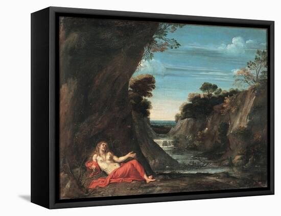 Landscape with the Penitent Magdalene, Between 1601 and 1641-Annibale Carracci-Framed Stretched Canvas