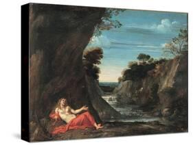 Landscape with the Penitent Magdalene, Between 1601 and 1641-Annibale Carracci-Stretched Canvas