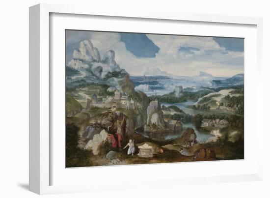 Landscape with the Penitent Saint Jerome, 1530-40-null-Framed Giclee Print