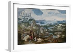 Landscape with the Penitent Saint Jerome, 1530-40-null-Framed Giclee Print