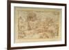 Landscape with the Rest on the Flight from Egypt, after Annibale Carracci-Annibale Carracci-Framed Premium Giclee Print