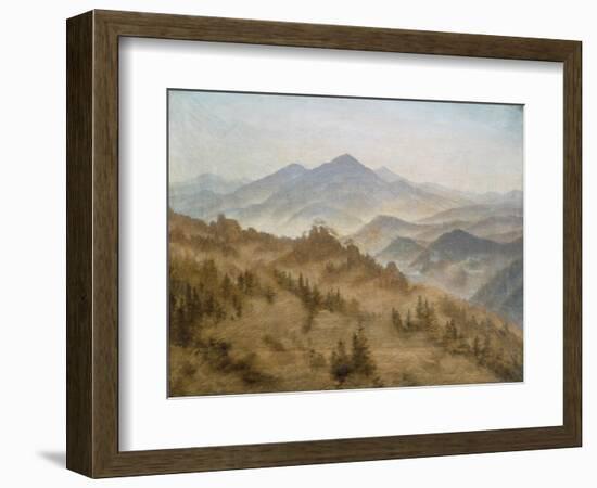 Landscape with the Rosenberg in the Bohemian Mountains-Caspar David Friedrich-Framed Giclee Print