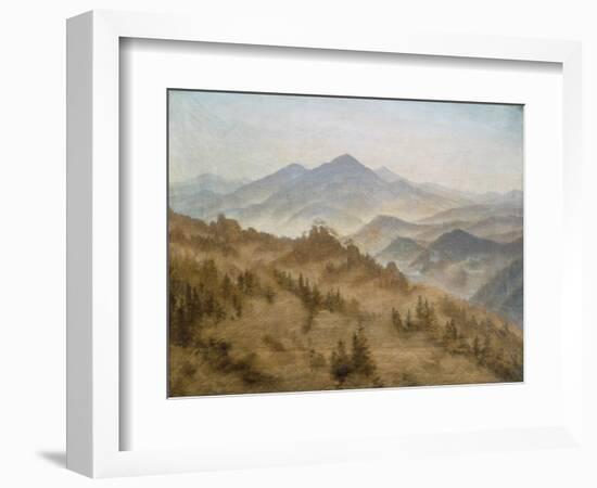 Landscape with the Rosenberg in the Bohemian Mountains-Caspar David Friedrich-Framed Giclee Print