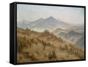 Landscape with the Rosenberg in the Bohemian Mountains-Caspar David Friedrich-Framed Stretched Canvas