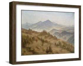 Landscape with the Rosenberg in the Bohemian Mountains-Caspar David Friedrich-Framed Giclee Print