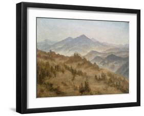 Landscape with the Rosenberg in the Bohemian Mountains-Caspar David Friedrich-Framed Giclee Print