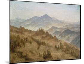 Landscape with the Rosenberg in the Bohemian Mountains-Caspar David Friedrich-Mounted Giclee Print