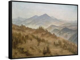 Landscape with the Rosenberg in the Bohemian Mountains-Caspar David Friedrich-Framed Stretched Canvas