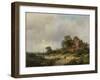 Landscape with the Ruins of Brederode Castle in Santpoort-Andreas Schelfhout-Framed Art Print